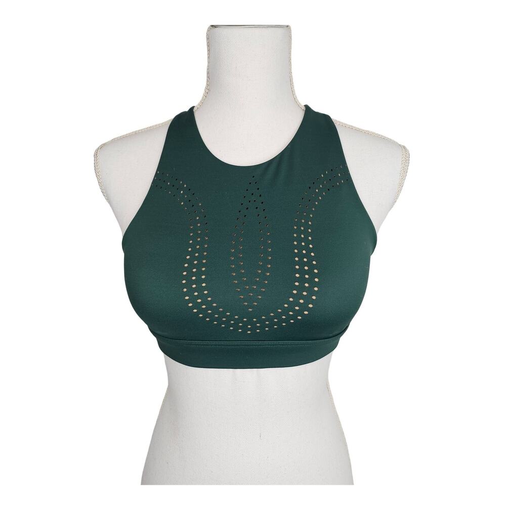 BUFFBUNNY COLLECTION GREEN SPORTS BRA/TOP – SIZE XS – STRAPPY BACK – BREATHABLE